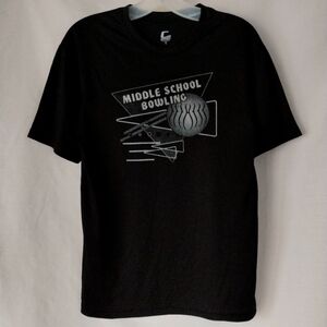 Middle School Bowling Sports Team Black Tee Roscoe Stephen Mack Willowbrook